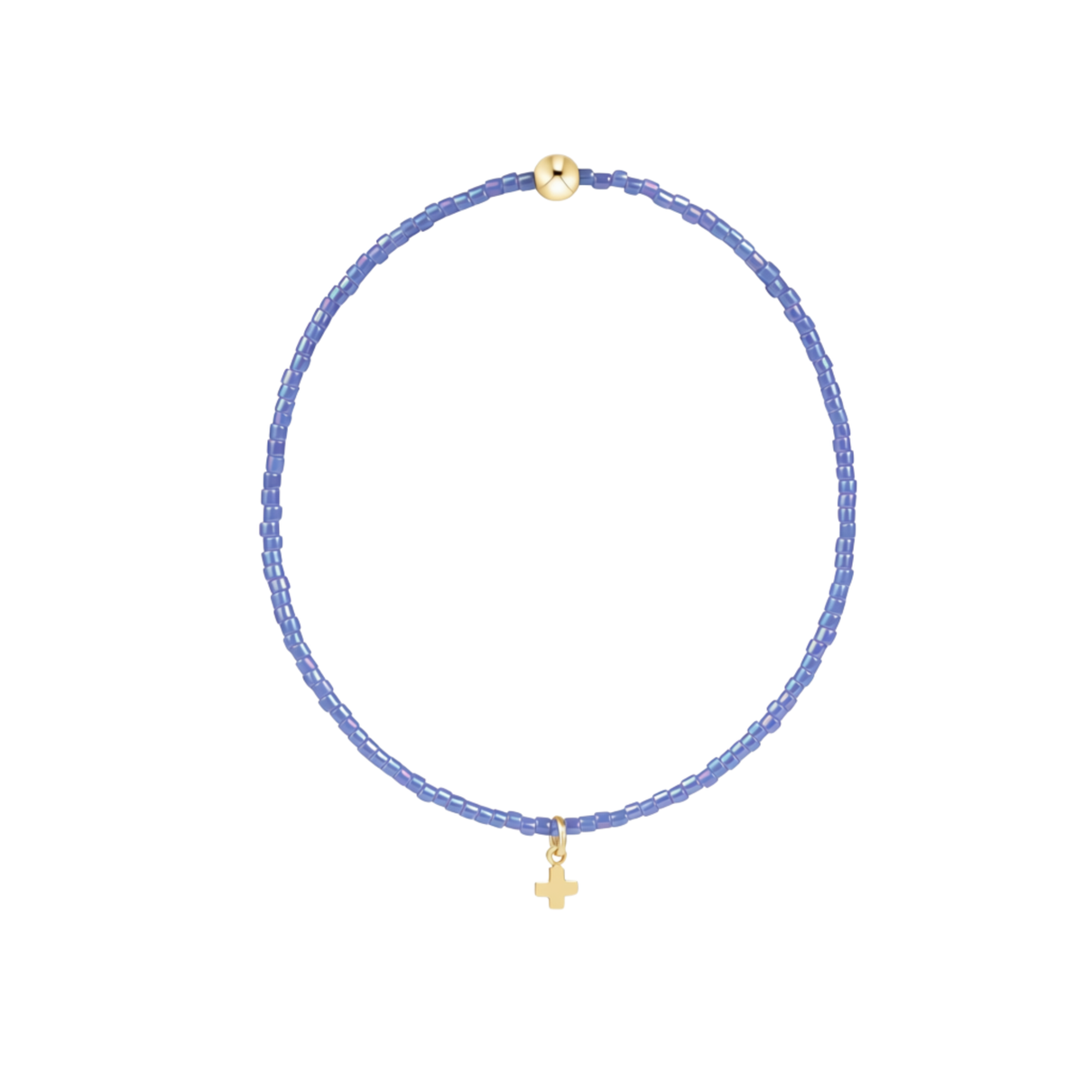 Hope Classic Bright Blue Bracelet - Signature Cross Small Gold Charm
