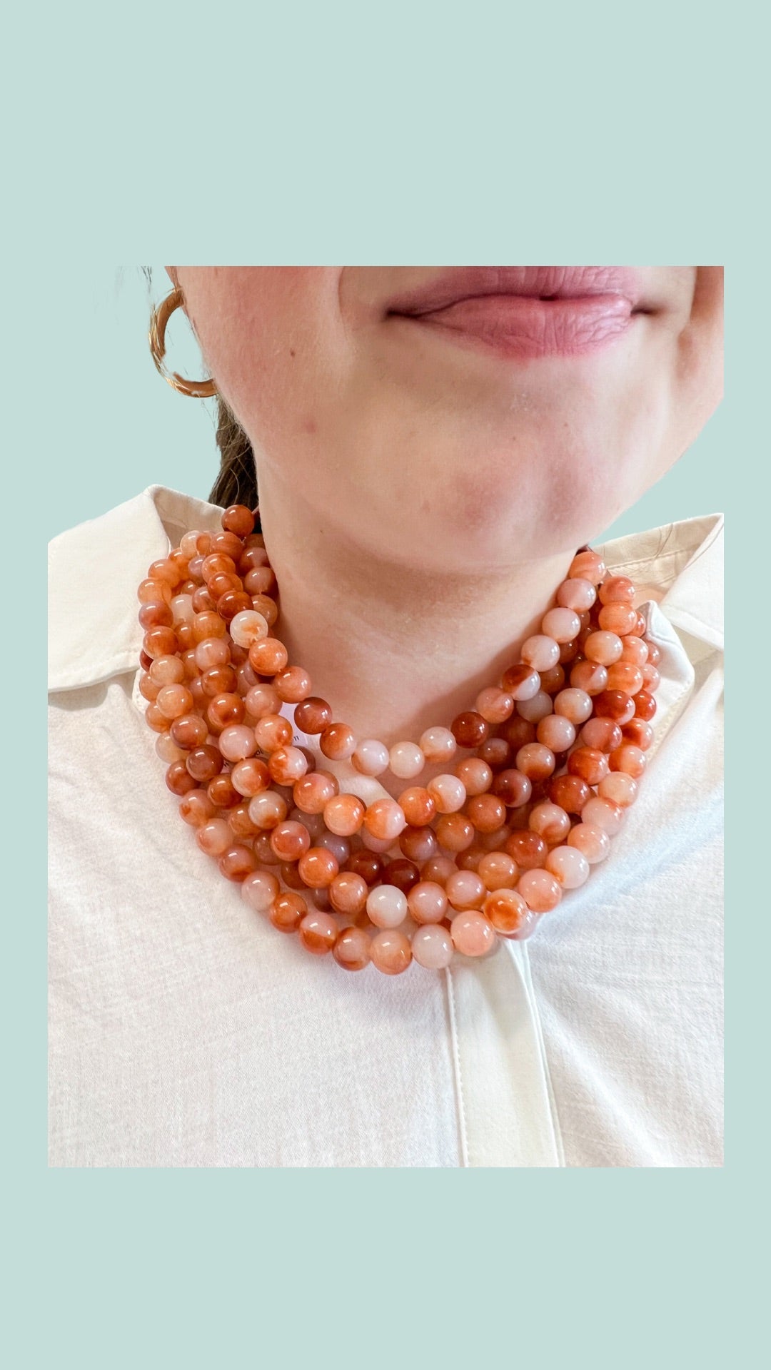 Light Brown Chunky Beaded Necklace