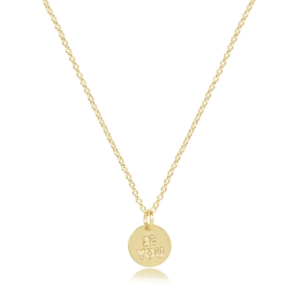 enewton 16" Necklace Gold - be you. Small Gold Word Disc