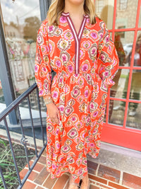 Palmer Orange Maxi Dress