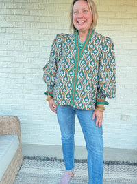 Geometric Print Blouse