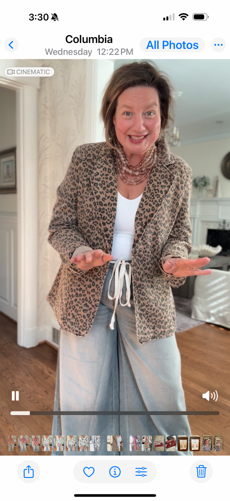 Tan Leopard Printed Single Button Blazer