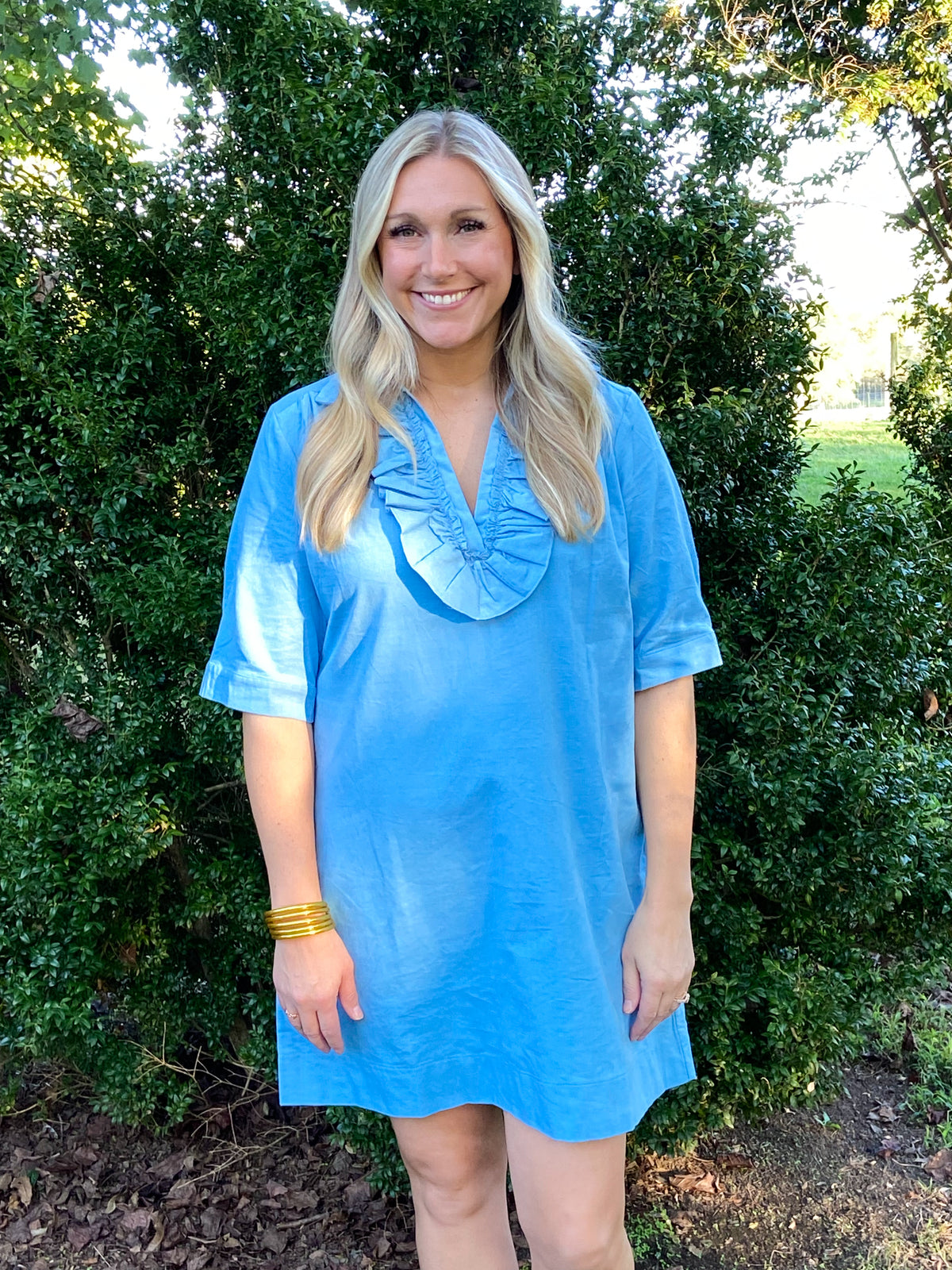 Beth Corduroy Dress - Powder Blue