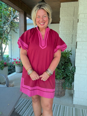 Cora Tunic Dress - Burgundy