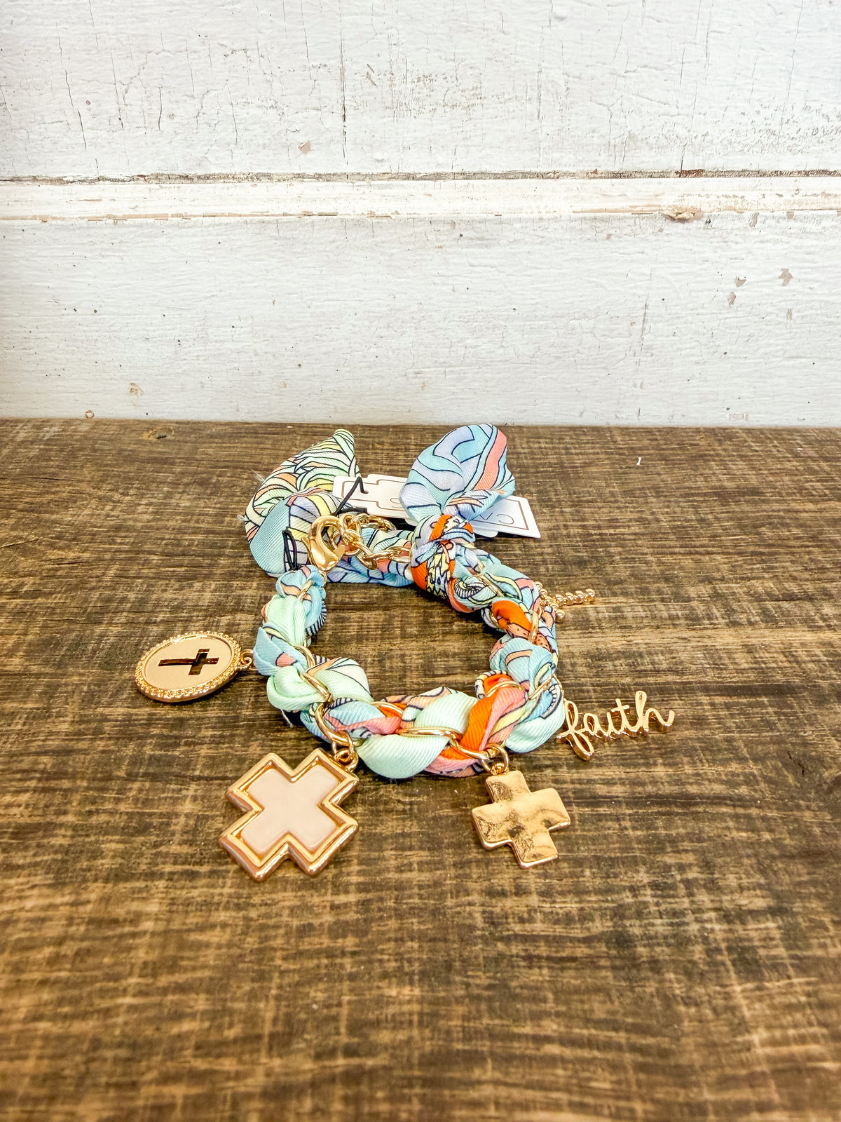 Louisa Scarf Charm Bracelet in Pastel Multi