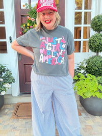 Just a Girl who Loves America Crop Tee