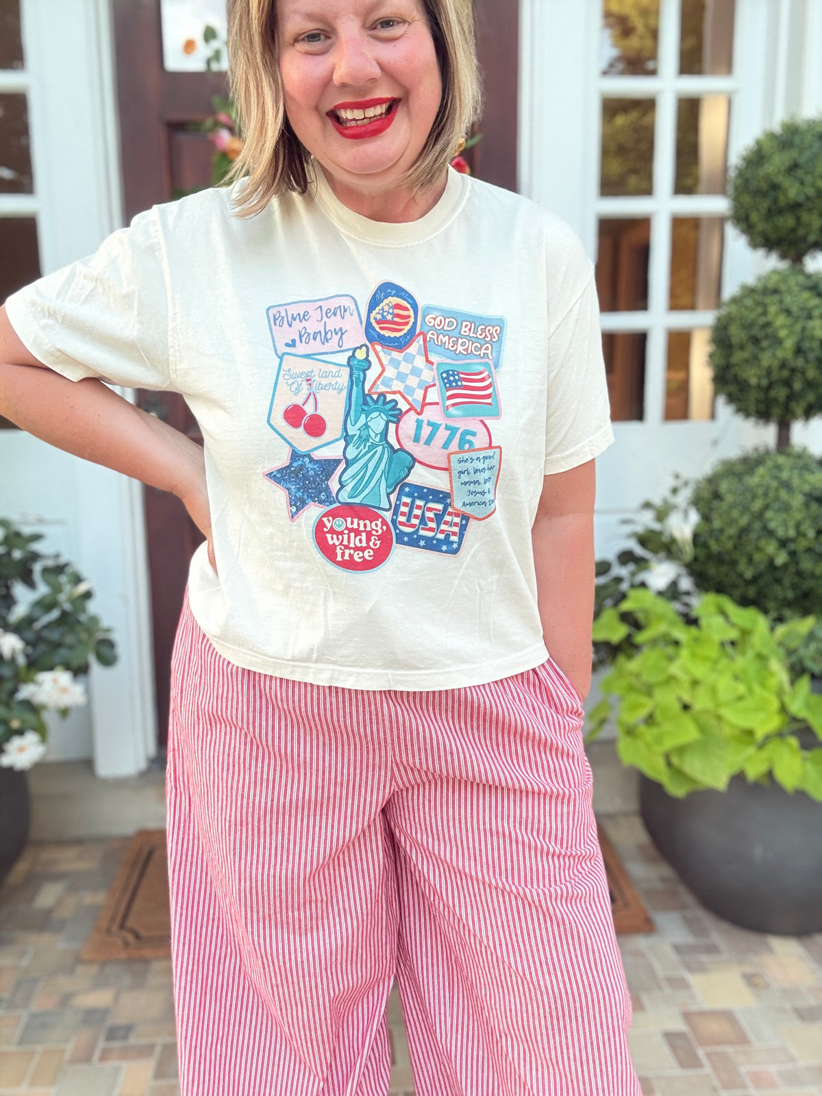 Patriotic Patch Cropped Tee