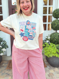Patriotic Patch Cropped Tee