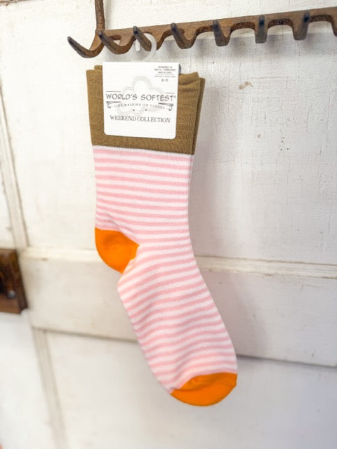 Worlds Softest Socks – Rose Stripe