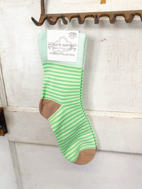 Worlds Softest Socks – Lime Stripe