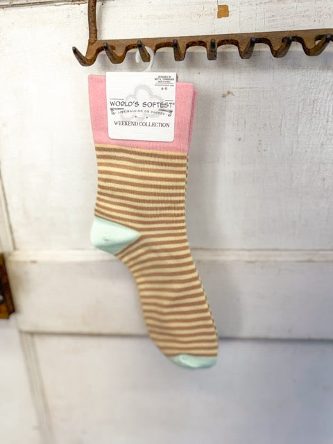 Worlds Softest Socks – Cream Stripe