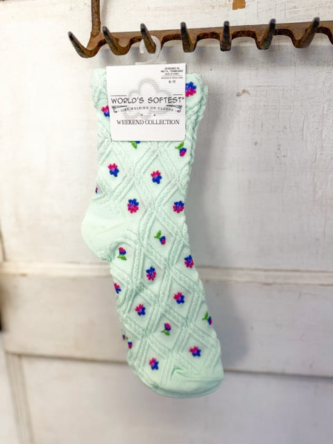 Worlds Softest Socks – Green/Blue Bud