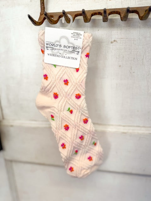 Worlds Softest Socks – Pink/Orange Bud