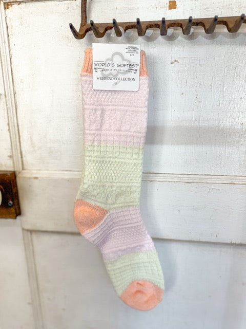 Worlds Softest Socks – Yellow/Peach/Pink