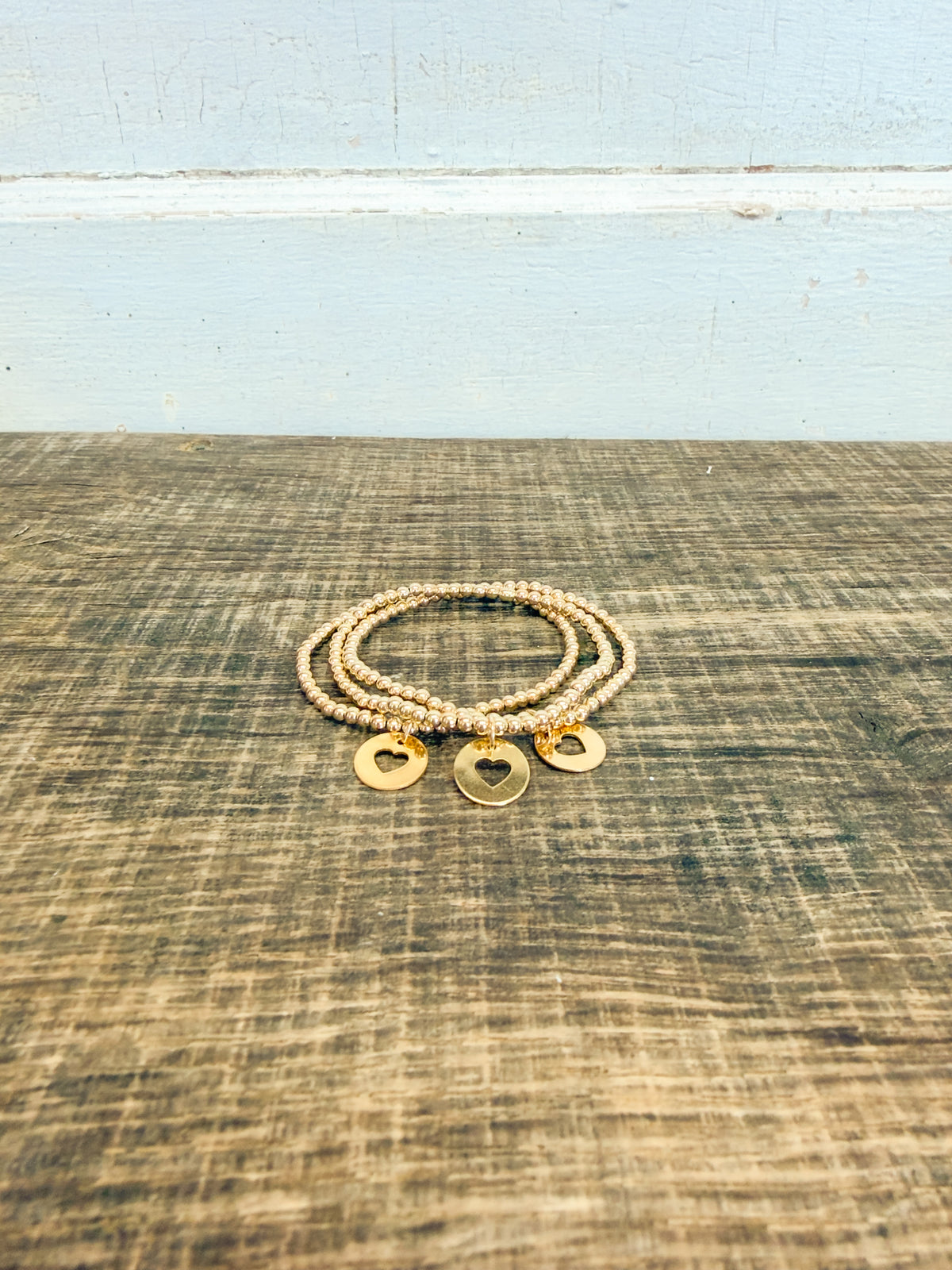 Classic Gold 3mm Bracelet - Love Gold Disc