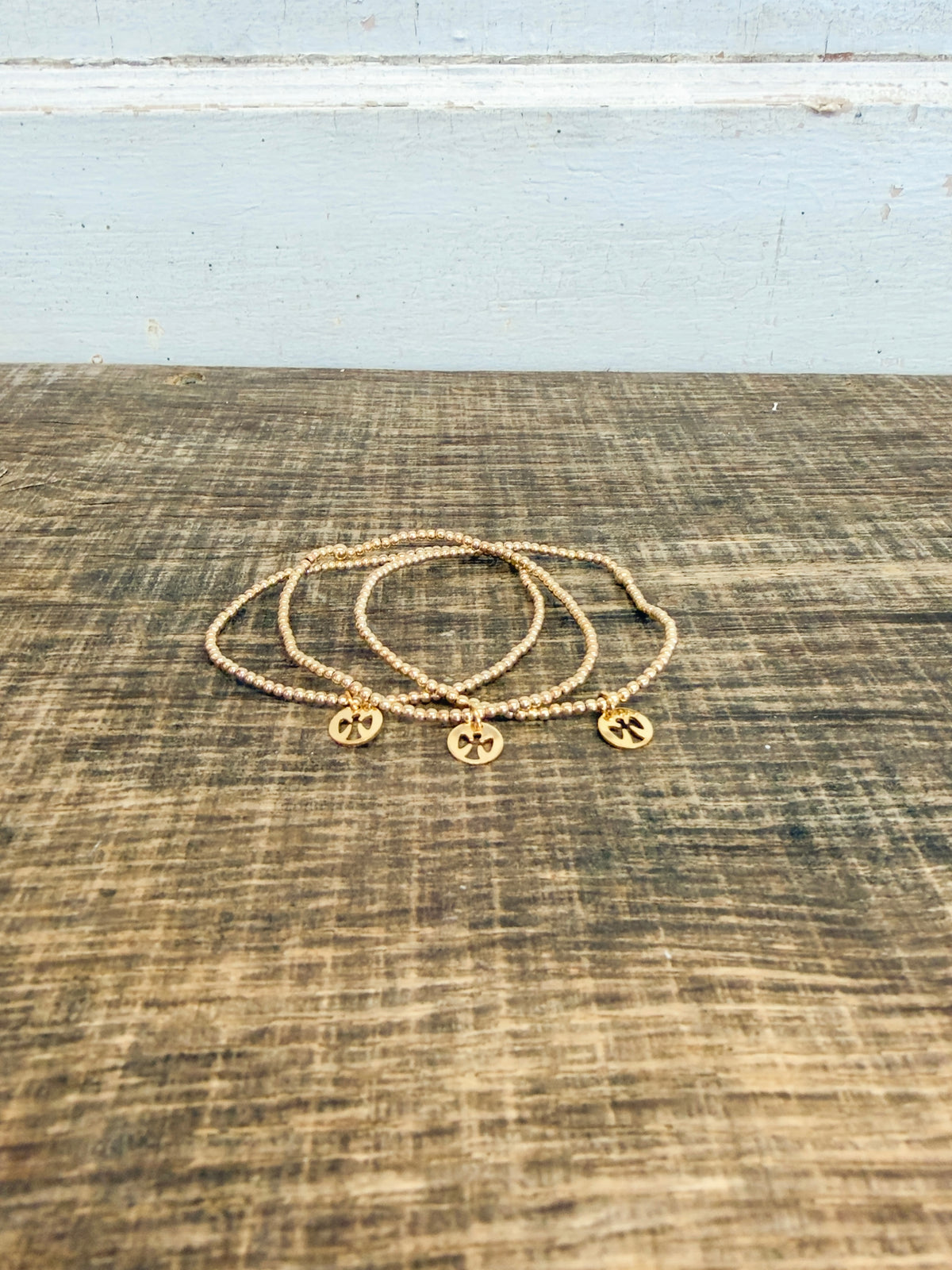 Classic Gold 2mm Bracelet - Guardian Angel Small Gold Disc