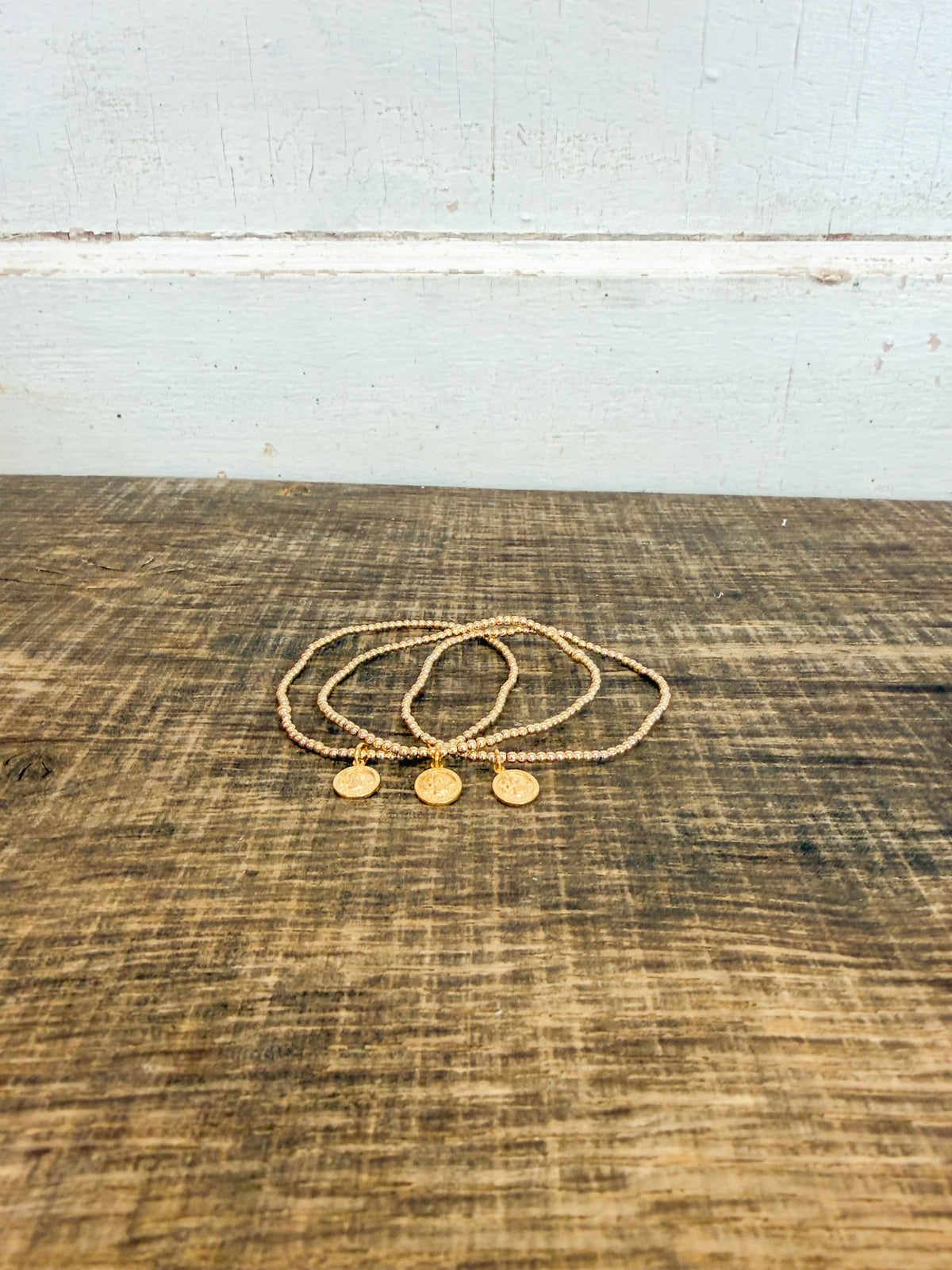 Classic Gold 2mm Bracelet - Protection Small Gold Disc
