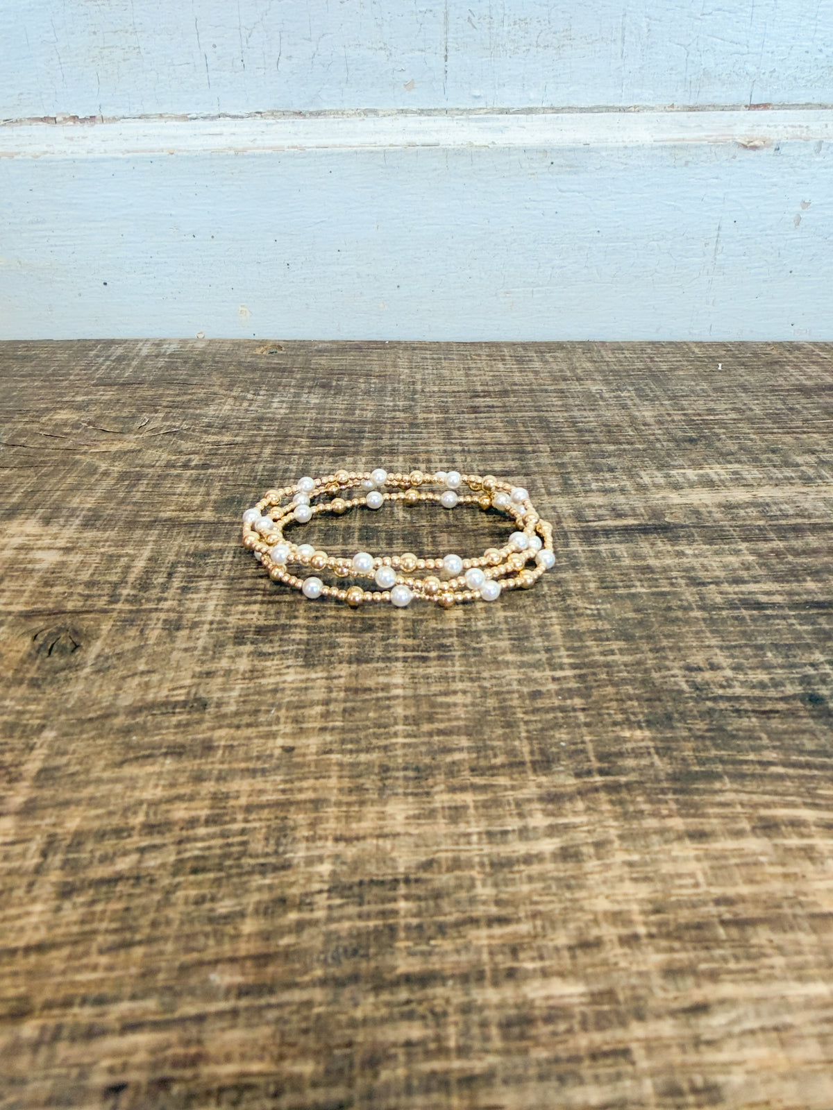 Sincerity Gold & Pearl 4mm Bracelet