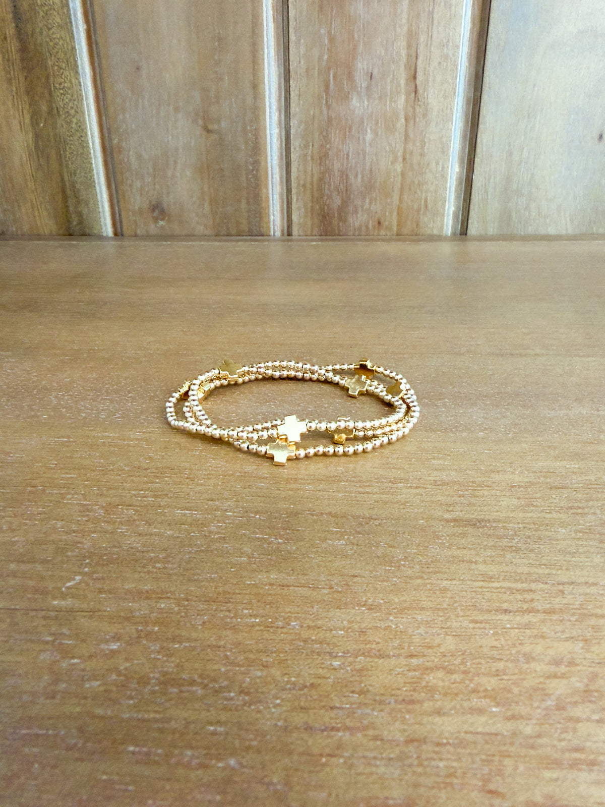 Extends Signature Cross 3mm Gold Bracelet - Gold