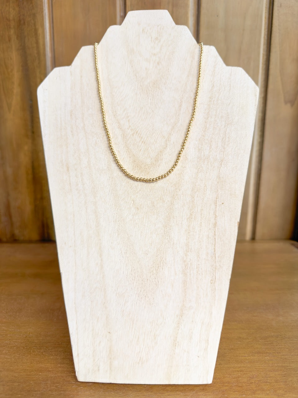 17" Choker Beaded - Classic Gold 3mm