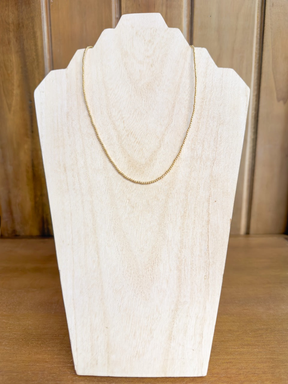 17" Choker Beaded - Classic Gold 2mm