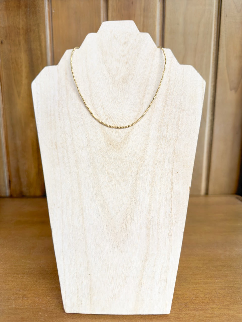 15" Choker Beaded - Classic Gold 2mm