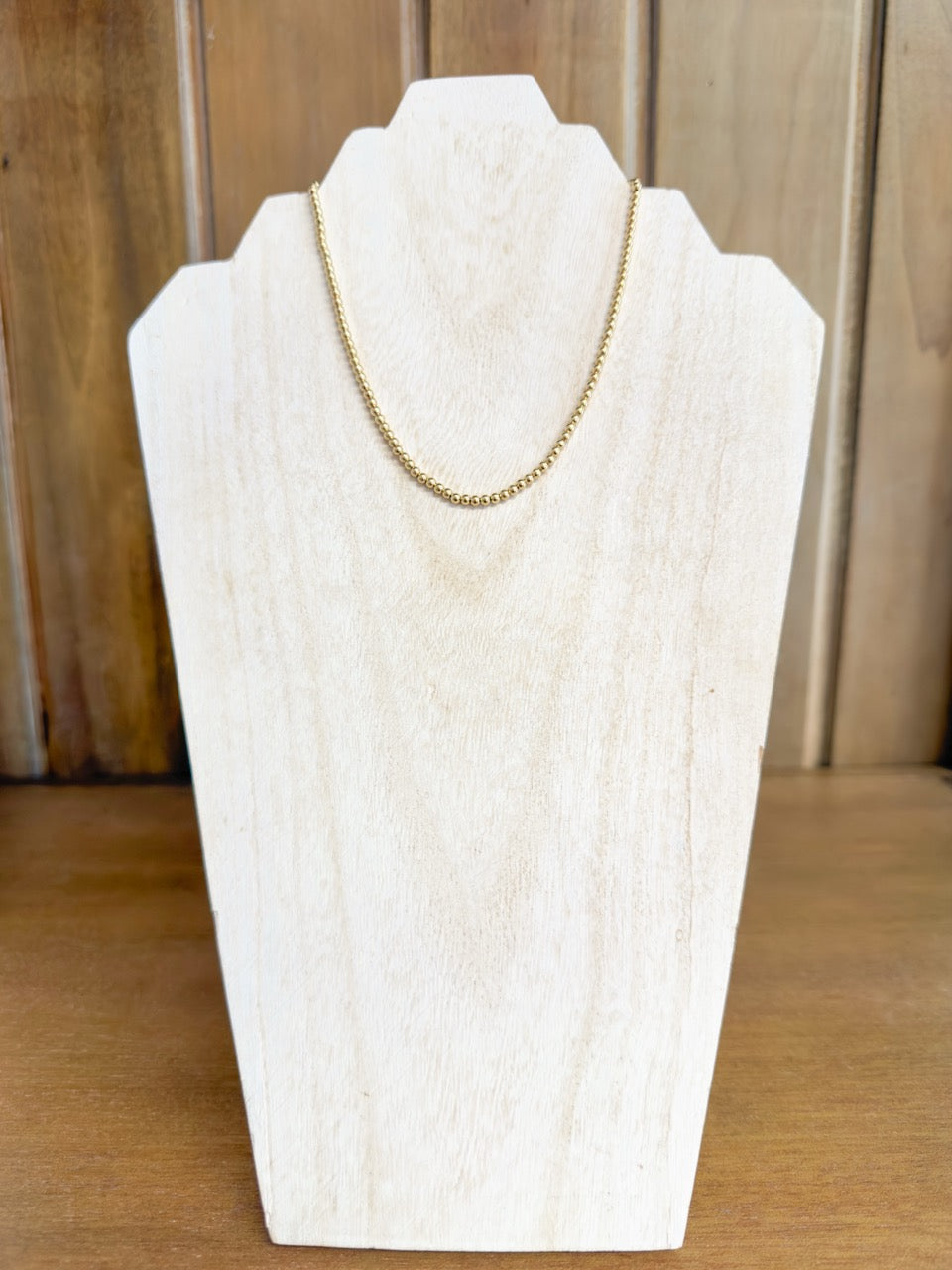 15" Choker Beaded - Classic Gold 3mm