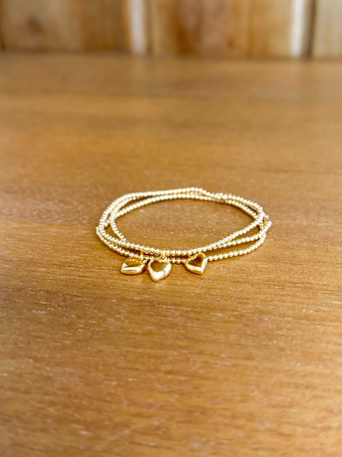 Classic Gold 2mm Bracelet - Love Plush Small Gold Charm