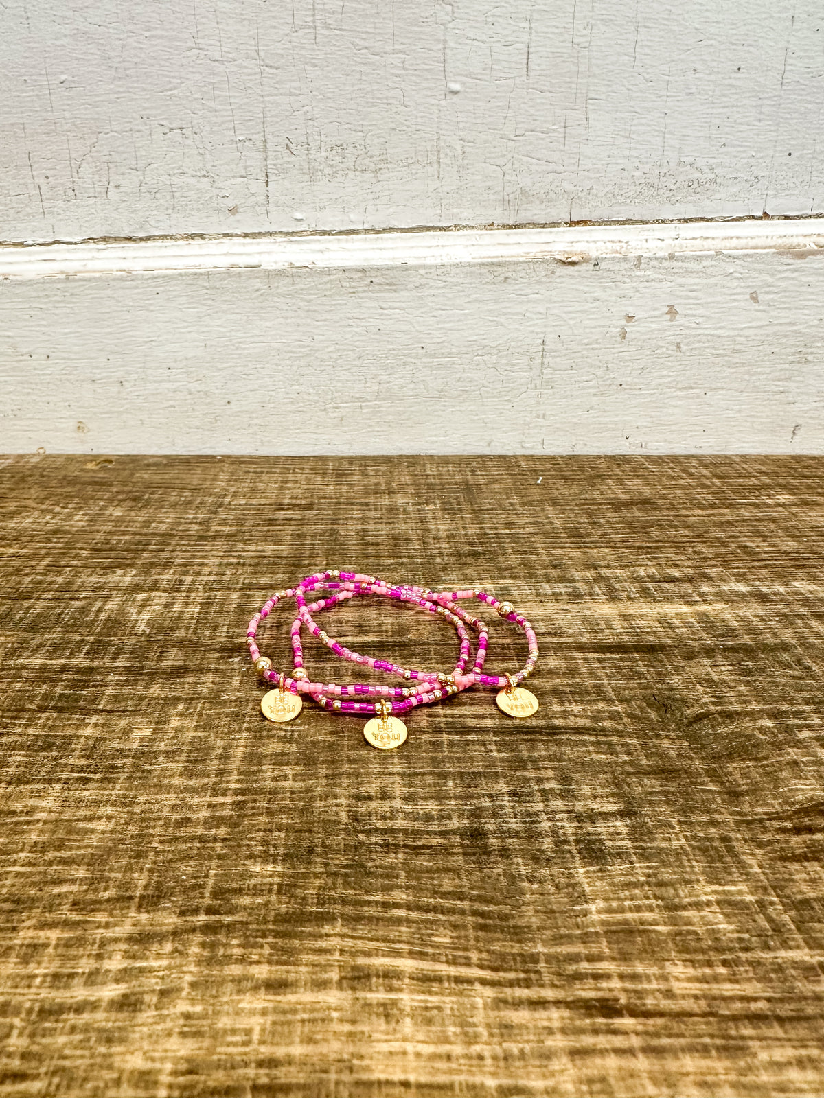 egirl Hope Unwritten Bracelet - Back to the Fuchsia - be you. Small Gold Disc