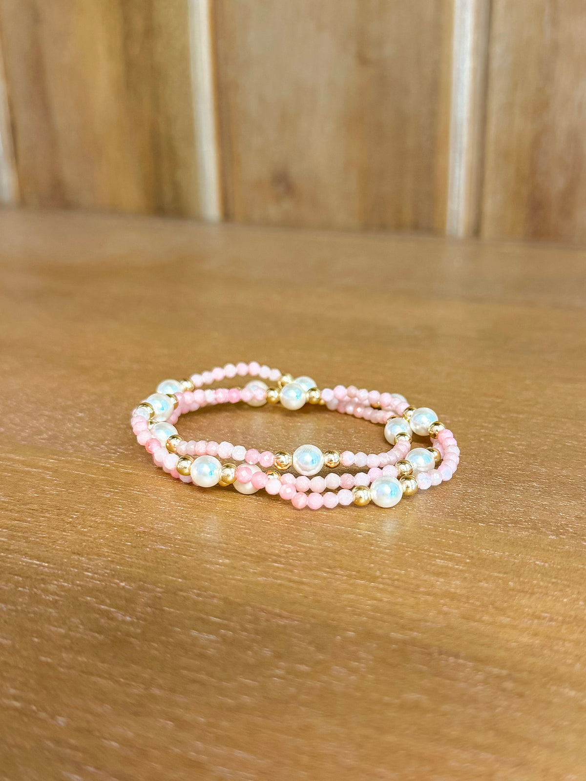 Extends Purpose Pearl 6mm Gem Bracelet - Pink Opal