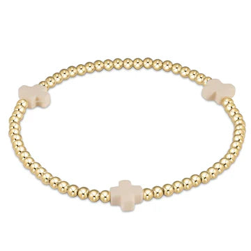 Signature Cross Gold 3mm - Off White