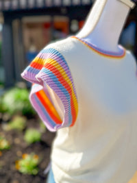 Cap Sleeve Crew Neck Sweater