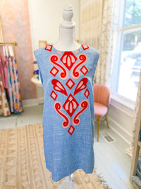 Sleeveless Embroidery Detail Dress