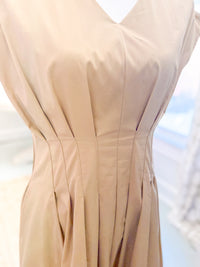 Tan and Cream Color Block Dress