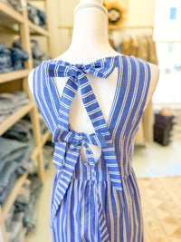 Halter Striped Tiered Maxi Dress