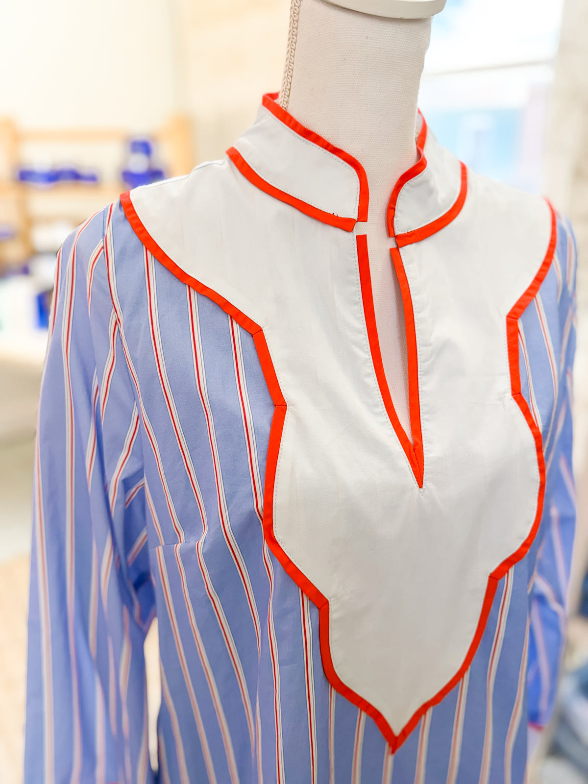 Long sleeve Striped V-Neck Dress