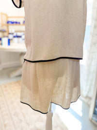 Oatmeal Shorts with Black Trim