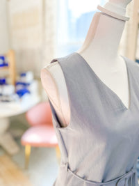 Modular Panel Midi Dress with Tie Waist - Stone