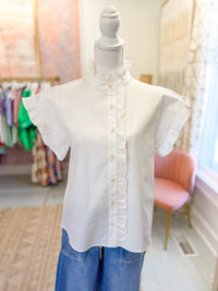 White Ruffle Collar Blouse
