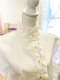 White Ruffle Collar Blouse