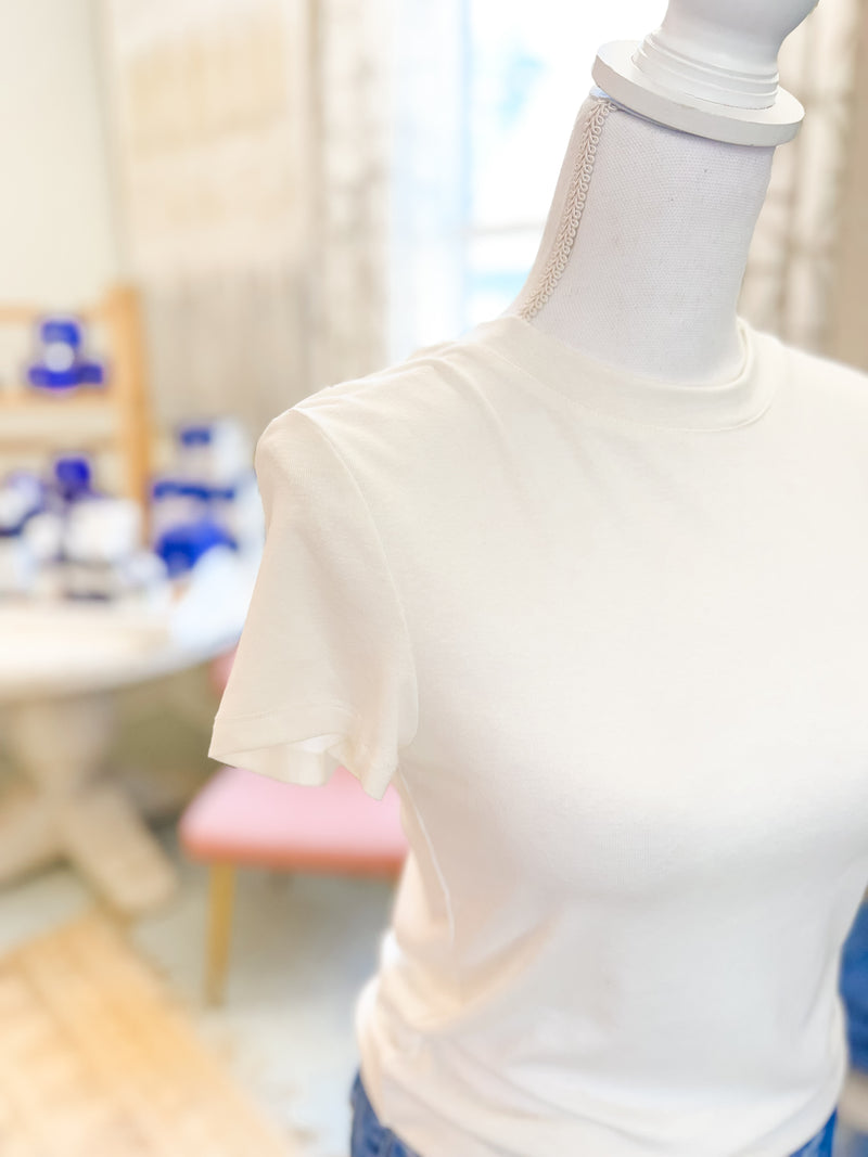 Soft Lyocell Crew Tee - White