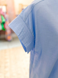 Chambray Blue Collared Shirt Dress