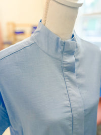 Chambray Blue Collared Shirt Dress