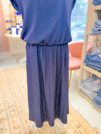 Navy Solid Maxi Skirt