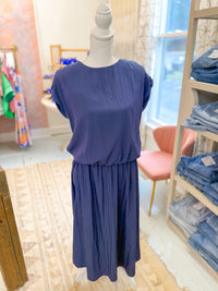 Navy Solid Maxi Skirt