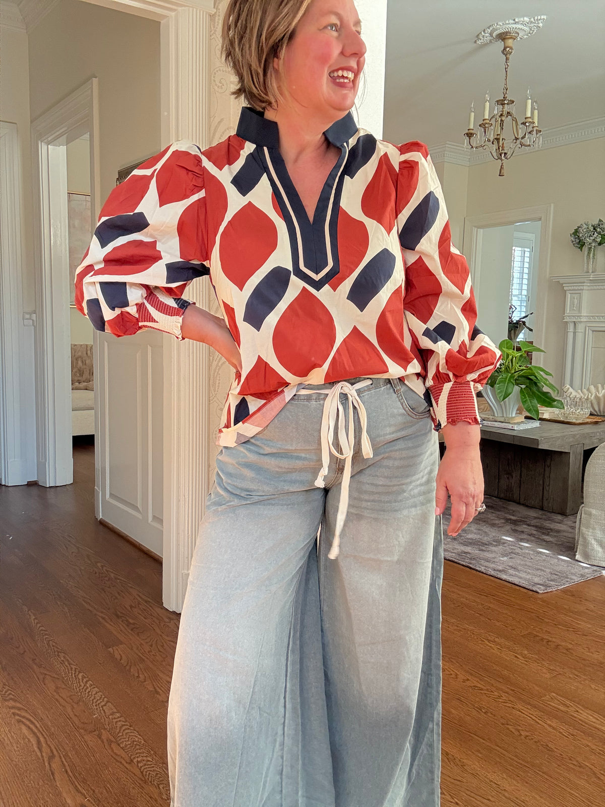 Ombre Dyed Wide Denim Pants - Denim Grey