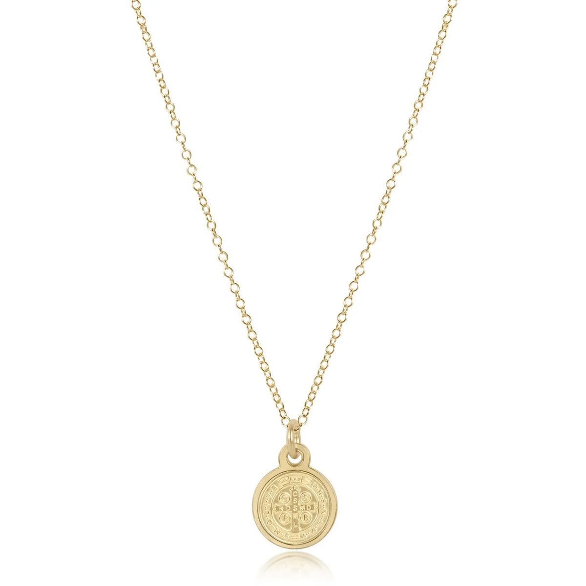 16" Necklace Gold  - Blessing Small Gold Disc