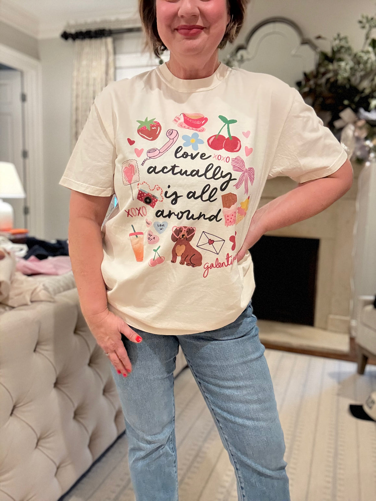 Poppy & Pine - Love Actually Is All Around Youth & Adult Tee