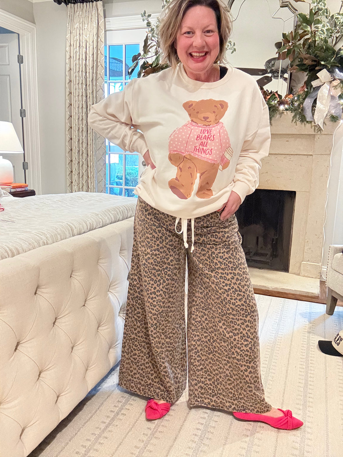 Leopard Printed Wide Leg Pant