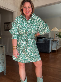 Green Leopard Dress
